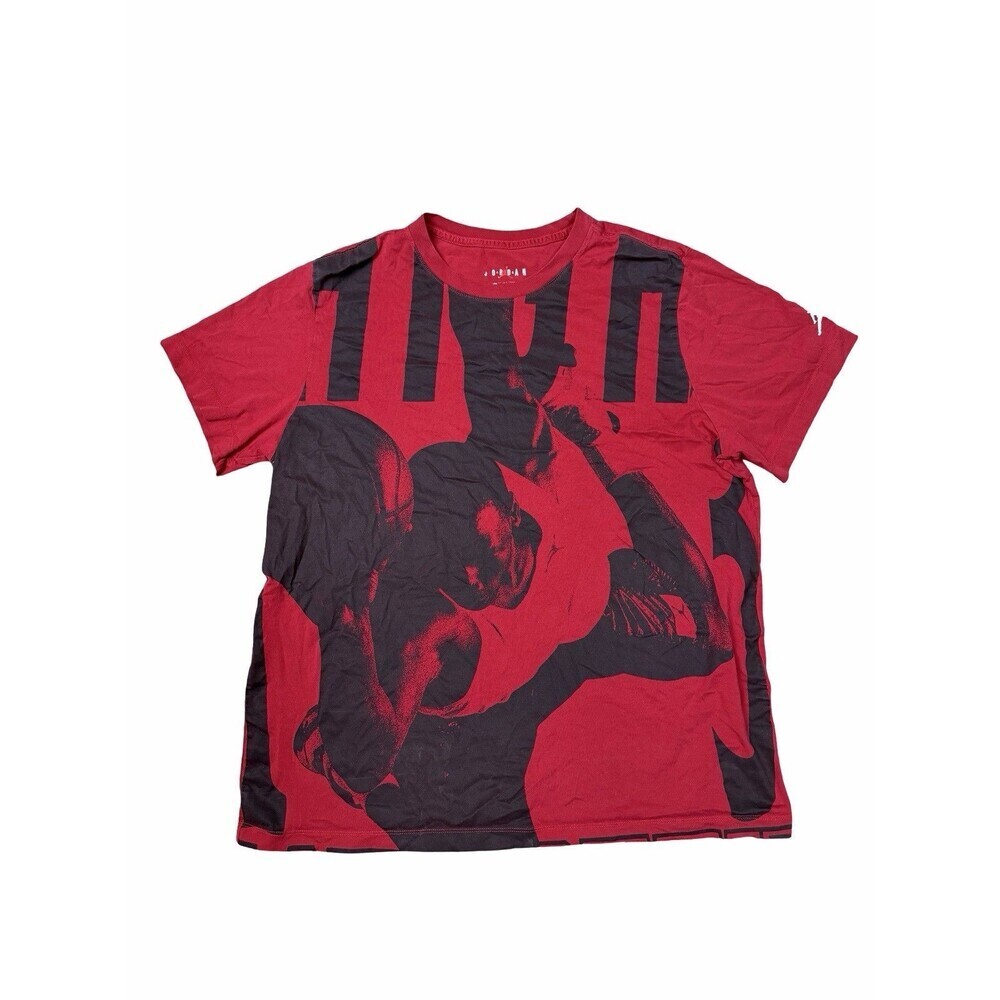 Nike Chicago Bulls Michael Jordan T Shirt Mens XL Red Jumping NBA Basketball